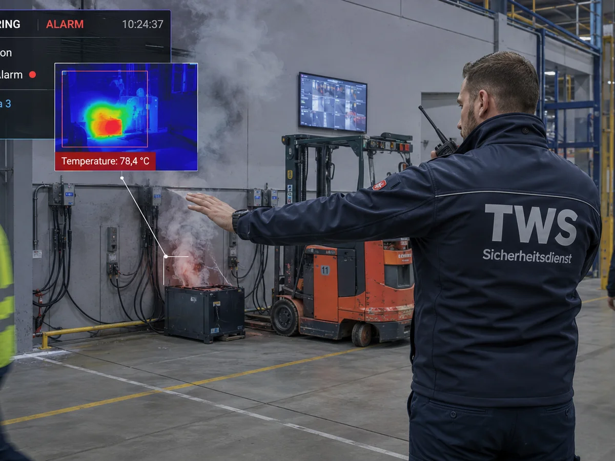 Thermische Überwachung eines technischen Anlagenbereichs mit Batteriespeicher