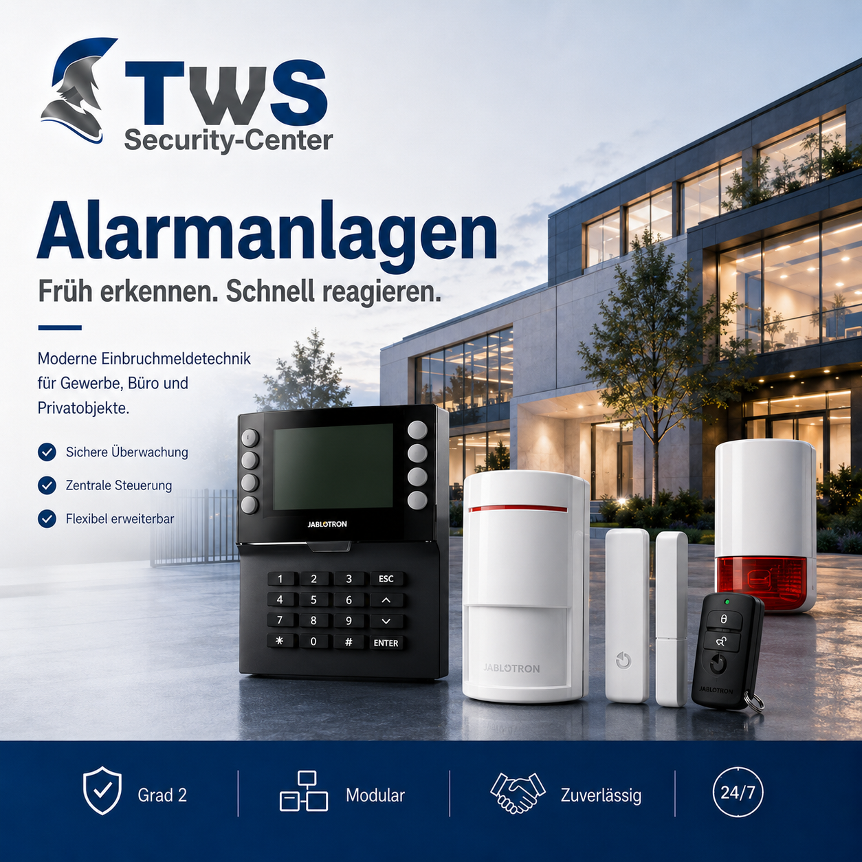 TWS Einbruchmeldeanlage – Komponentenübersicht für den Einsatz im Einfamilienhaus