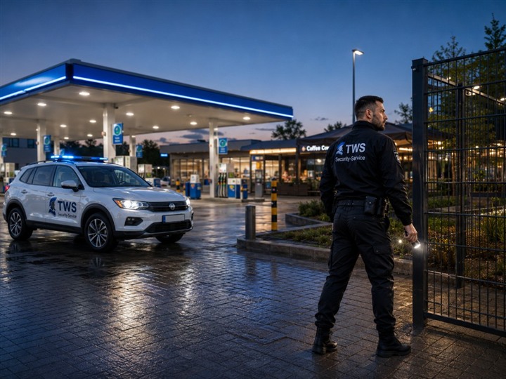 TWS Security-Kraft bei der Tankstellenbewachung.